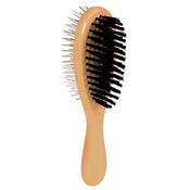Brush, double-sided, wood/nylon & wire bristles