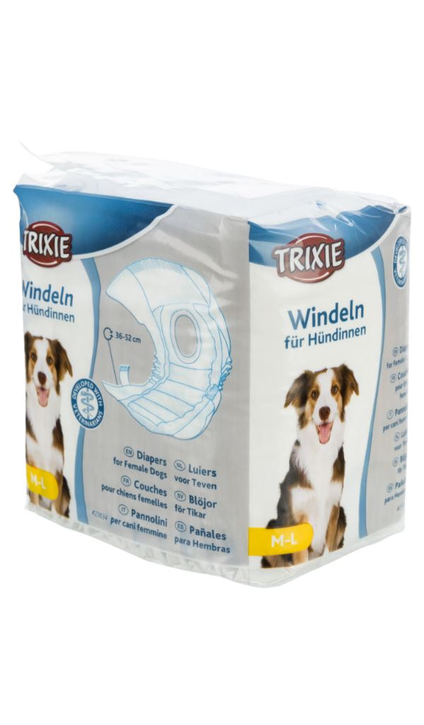 Diapers for Female Dogs Dog Diaper Pads & Liners Trixie M–L: 36–52 cm (12 Pcs) 