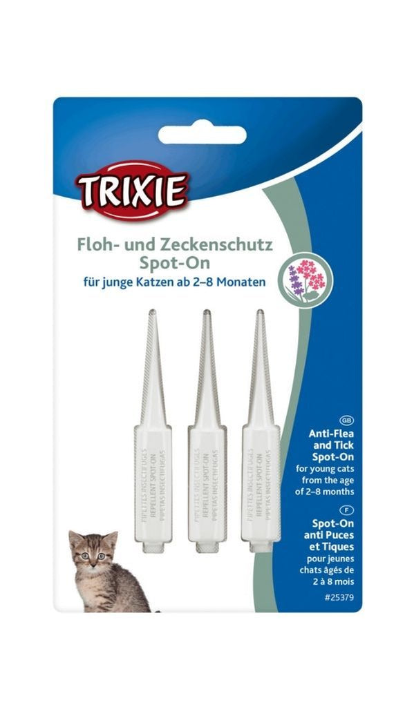 Spot-On Flea and Tick Protection for cats Pet Flea & Tick Control Trixie kitten (3 × 0.6 ml) 